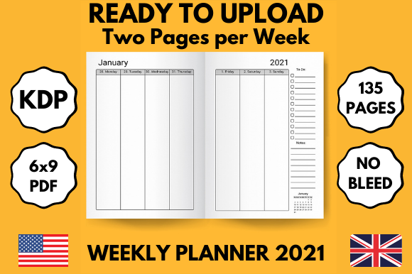 Download Weekly Planner 2021 - Ready to Upload - Ready to upload Collection