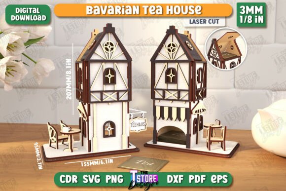 Download Bavarian Tea House Laser Cut | Organizer - Organizer Collection