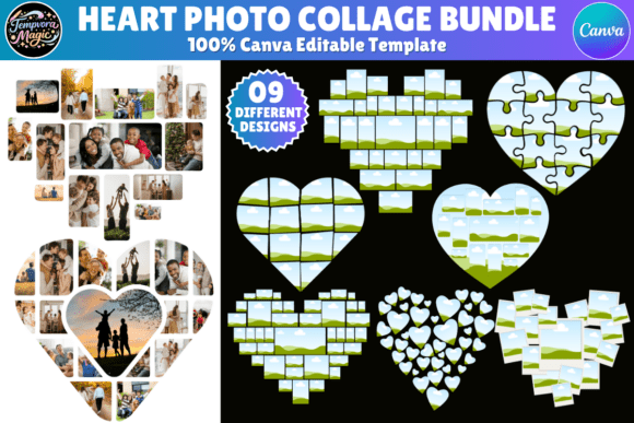 Download Heart Photo Collage Editable Template - Premium Resources